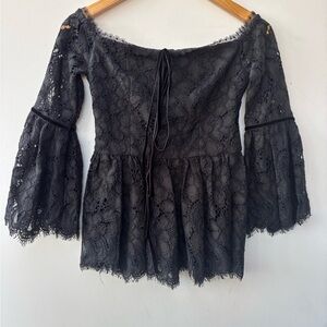 Alexis Black Lace Babydoll Top